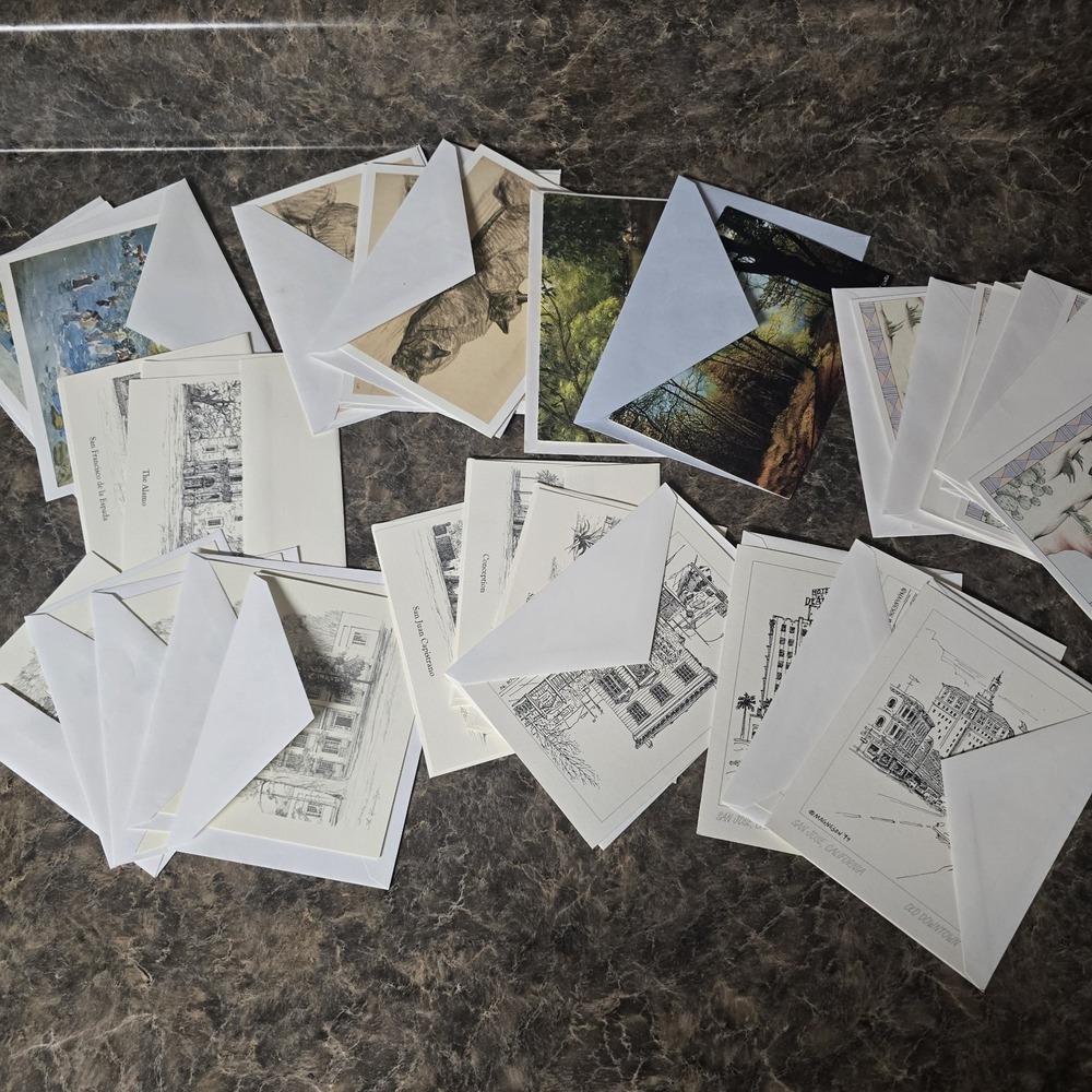 Vtg Greeting Cards Lot 27 w/ Envelopes Assorted Retro Ephemera Paper Collectible